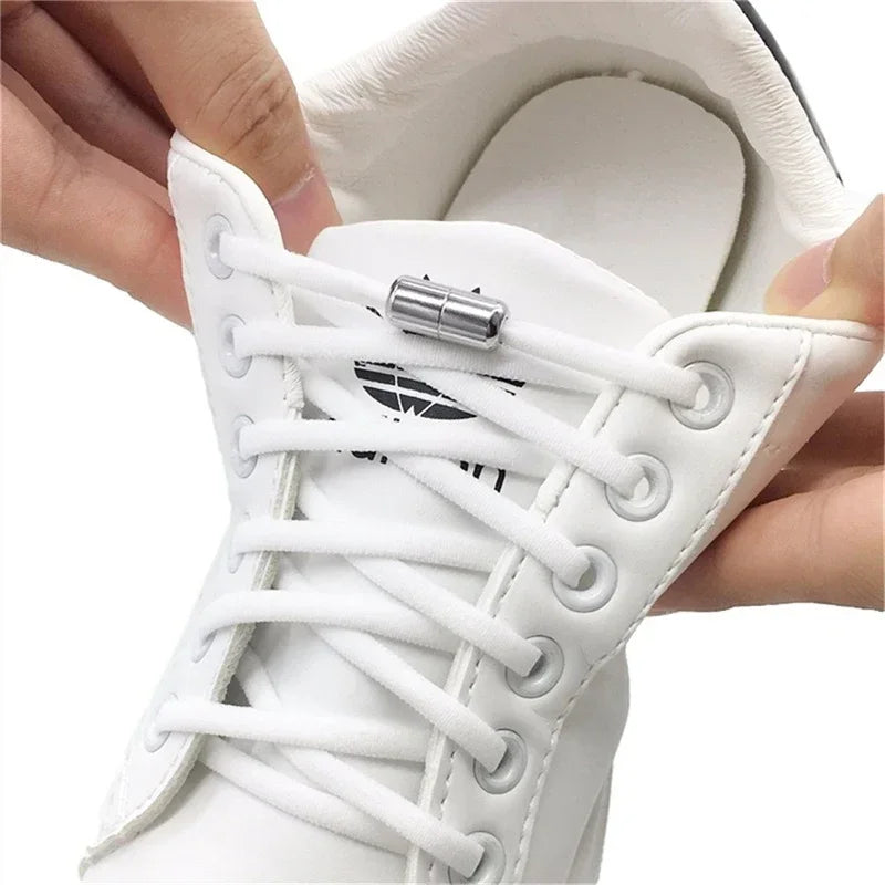 Semicircle No Tie Shoelaces Elastic Shoe laces Sneakers shoelace Metal Lock Lazy Laces for Kids and Adult One size fits all shoe