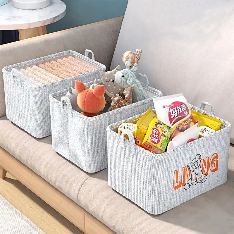 Household Storage Box Fabric Clothing Basket Thickened Frame Oversized Wardrobe Foldable Storage Bag