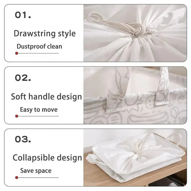 Household Storage Box Fabric Clothing Basket Thickened Frame Oversized Wardrobe Foldable Storage Bag