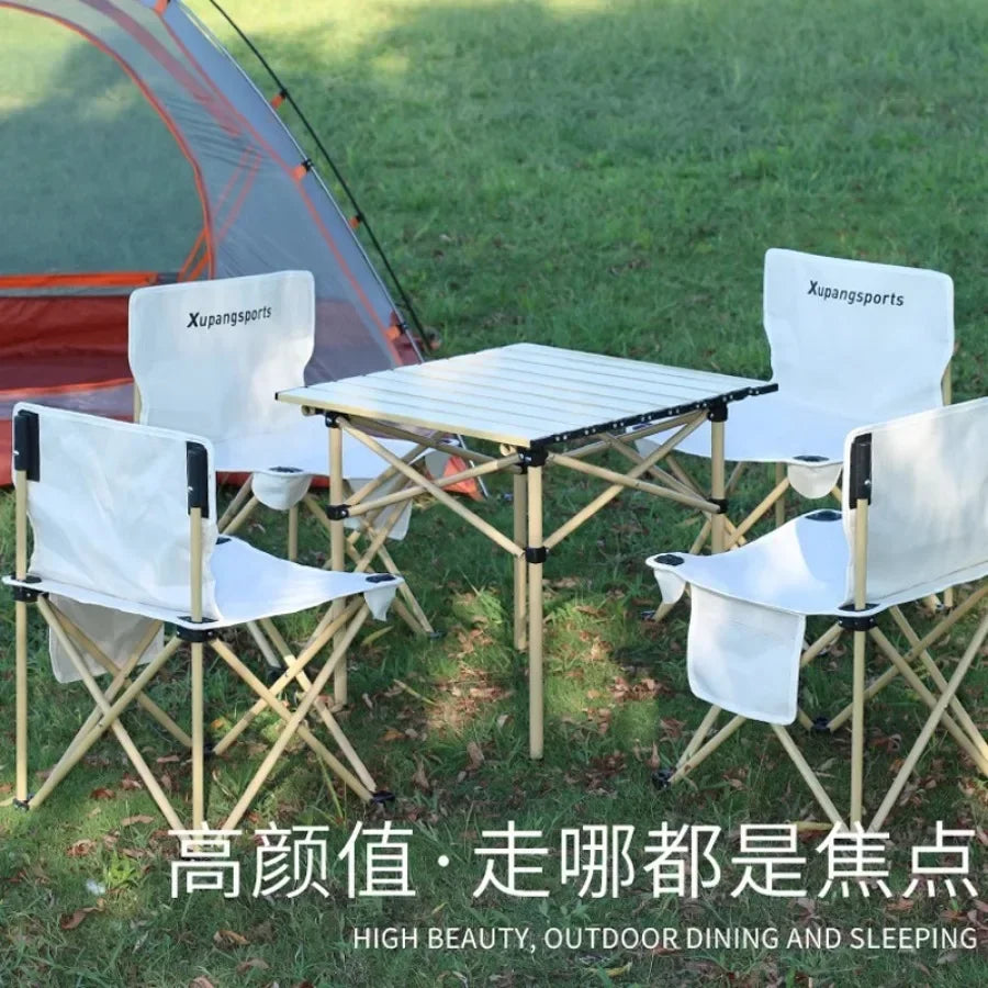 Outdoor Folding Table and Chair Portable Camping Picnic Barbecue Self Driving Tour Mesa Plegable Foldable Camping Picnic Table