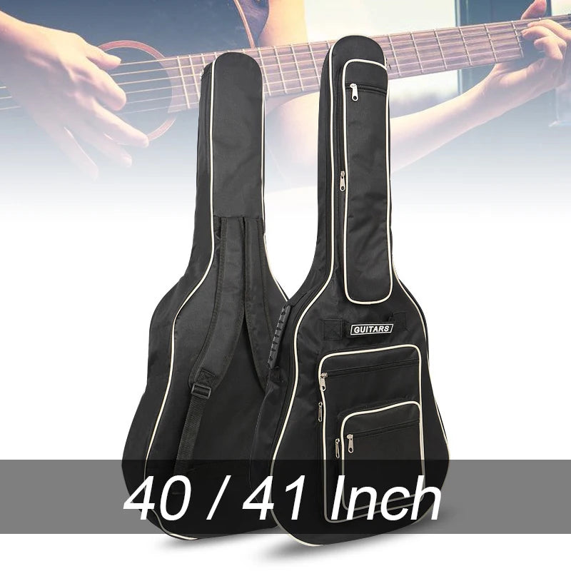 40 / 41 Inch Guitar Bag Carry Case Backpack 600D Oxford Acoustic Folk Guitar Gig Bag Cover with Double Shoulder Straps