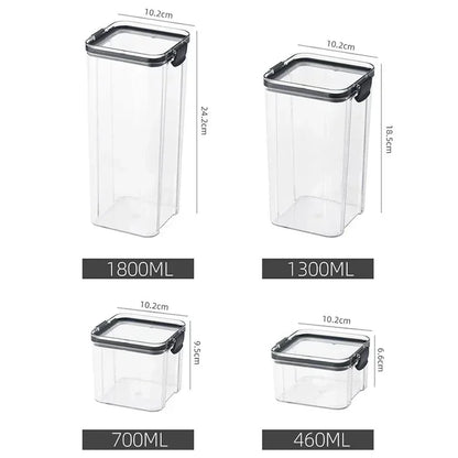 460-1800ml Plastic Food Storage Box Sets Stackable Kitchen Sealed Jar Multigrain Tank Bottle Dried Fruit Tea Storage Containers