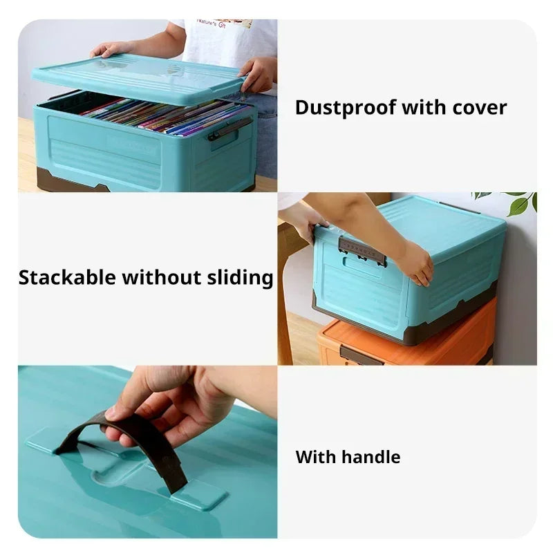 1PC Foldable Storage Box for Closet Large Capacity Toys Clothes Snacks Books Shoes Plastic Box for Home Car