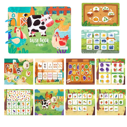 Montessori Baby Busy Book My First Quiet Book Paste Early Learning Education Toy Children Matching Game Toys for Kids 1 2 3 Year